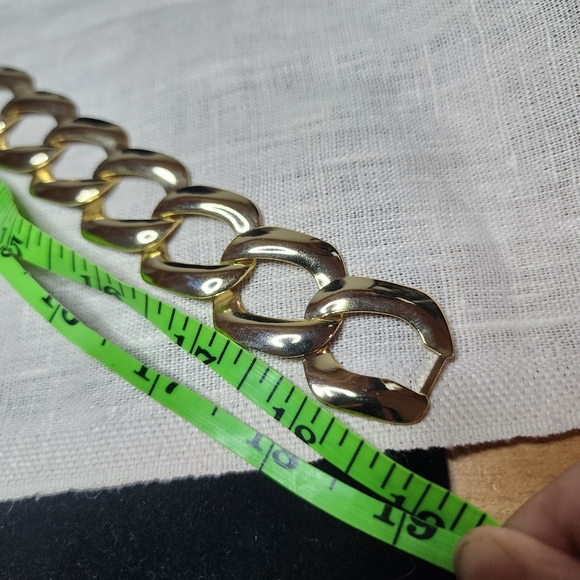 Vintage Link Chain Necklace Chunky 80s Gold Tone Choker - Picture 8 of 8